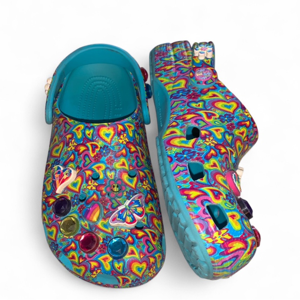 Lisa Frank X Crocs Classic Clog Limited Edition RARE Blue Sz J5/ Womens Sz 7 - Picture 5 of 11